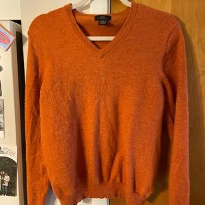 Brooks brothers orange v neck sweater ( shrunk to a small)